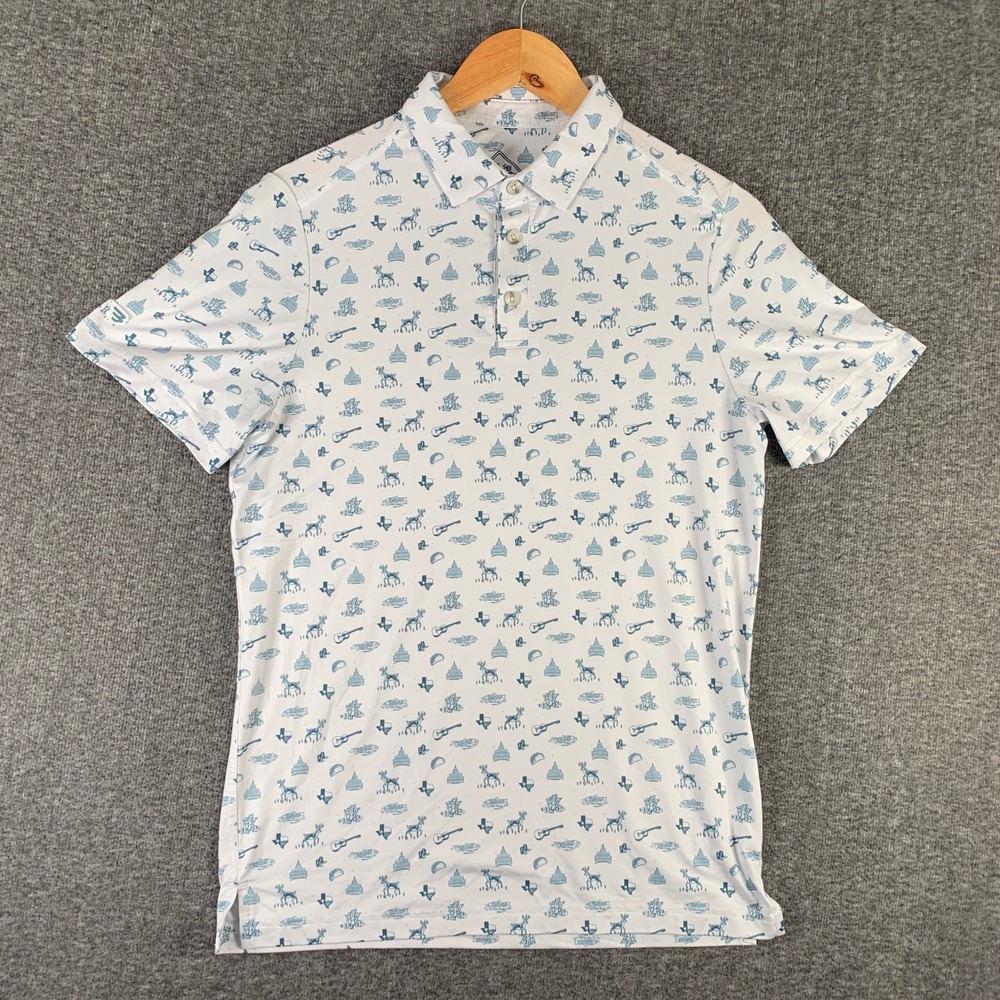 Burlebo Polo Men Small Texas Western Cowboy Ranch Stretch Golf Geometric